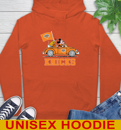 NBA Basketball New York Knicks Pluto Mickey Driving Disney Shirt Hoodie - Image 6