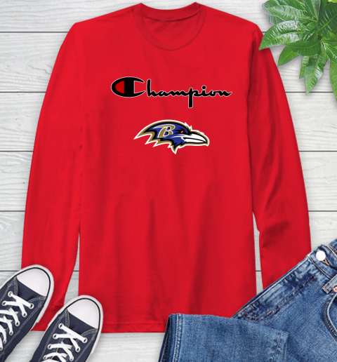 NFL Football Baltimore Ravens Champion Shirt Long Sleeve T-Shirt 9