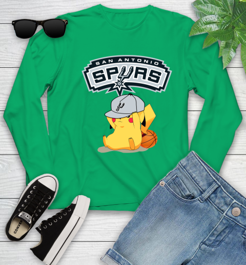 NBA Pikachu Basketball Sports San Antonio Spurs Youth Long Sleeve 6