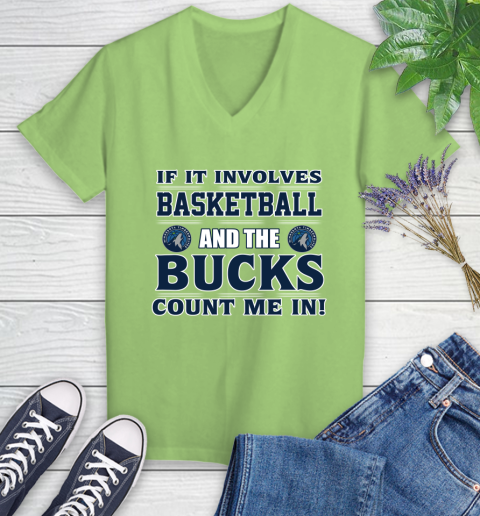 NBA If It Involves Basketball And Minnesota Timberwolves Count Me In Sports Women's V-Neck T-Shirt 11