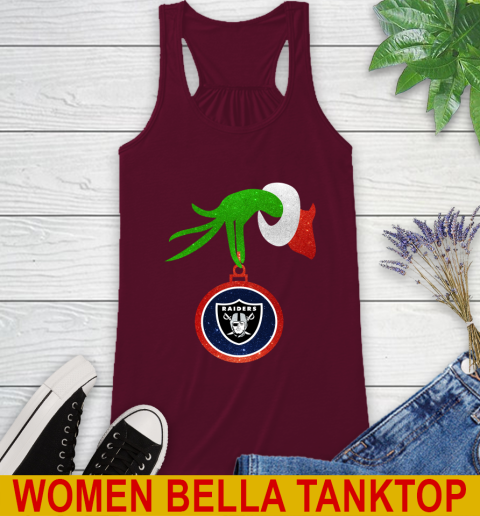 Oakland Raiders Grinch Merry Christmas NFL Football Racerback Tank 3