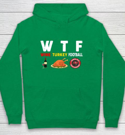 Tampa Bay Buccaneers Giving Day WTF Wine Turkey Football NFL Youth Hoodie 4