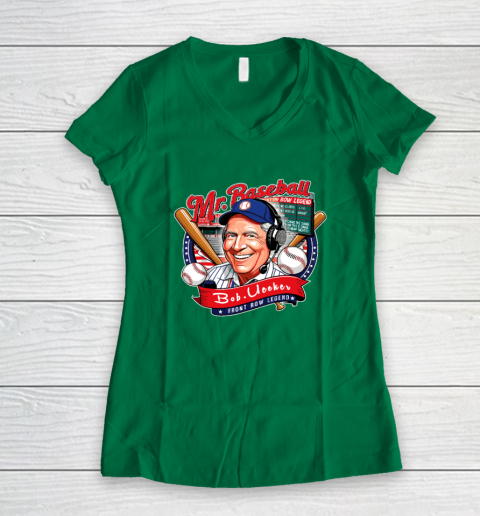 Bob Uecker  Mr Baseball Front Row Legend Funny Women's V-Neck T-Shirt 3