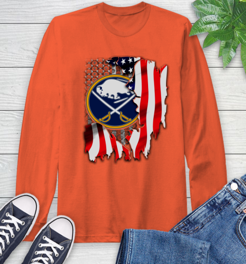 Buffalo Sabres NHL Hockey American Flag Long Sleeve T-Shirt 4