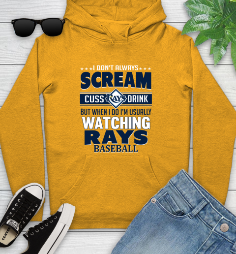 Tampa Bay Rays MLB I Scream Cuss Drink When I'm Watching My Team Youth Hoodie 2