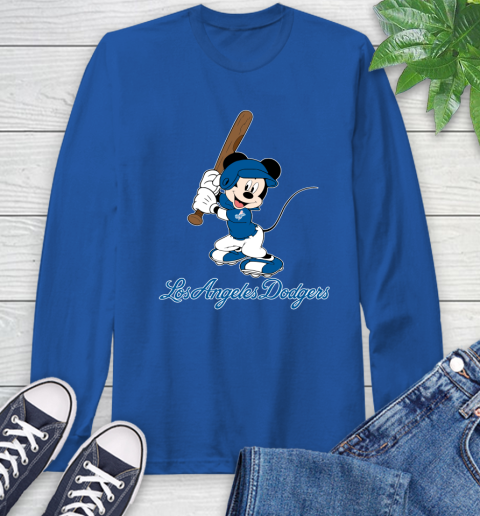 MLB Baseball Los Angeles Dodgers Cheerful Mickey Mouse Shirt Long Sleeve T-Shirt 10