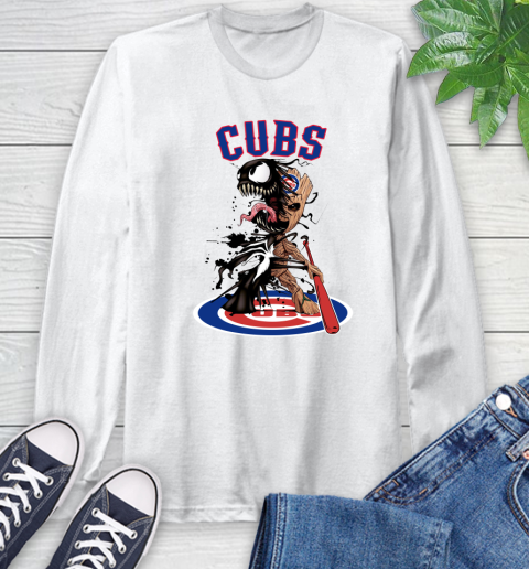 MLB Chicago Cubs Baseball Venom Groot Guardians Of The Galaxy Long Sleeve T-Shirt