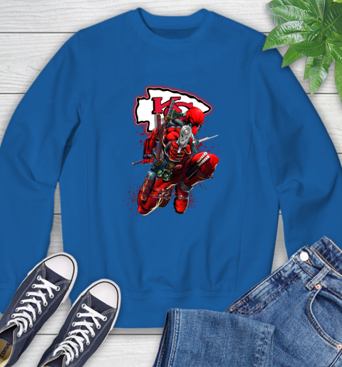 NFL Deadpool Marvel Comics Sports Football Kansas City Chiefs Sweatshirt 8