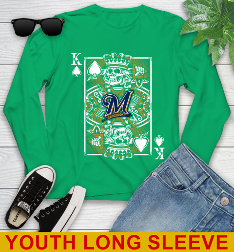 Milwaukee Brewers MLB Baseball The King Of Spades Death Cards Shirt Youth Long Sleeve 7