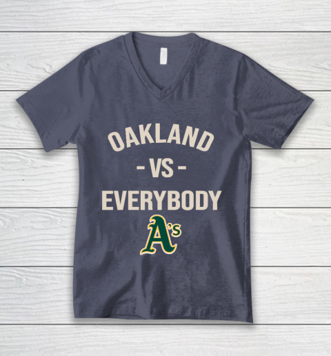 Oakland Athletics Vs Everybody V-Neck T-Shirt 7