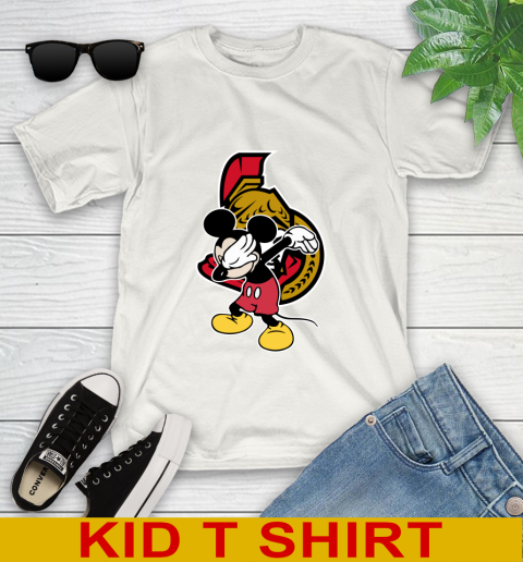 Ottawa Senators NHL Hockey Dabbing Mickey Disney Sports Youth T-Shirt