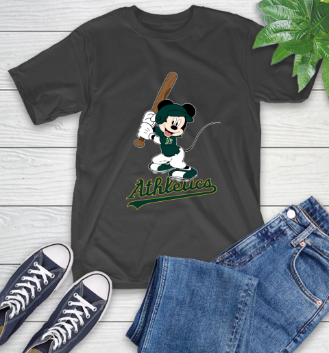 MLB Baseball Oakland Athletics Cheerful Mickey Mouse Shirt T-Shirt