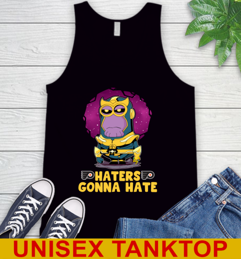 NHL Hockey Philadelphia Flyers Haters Gonna Hate Thanos Minion Marvel Shirt Tank Top - Image 3