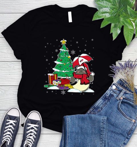 Carolina Hurricanes NHL Hockey Cute Tonari No Totoro Christmas Sports Women's T-Shirt