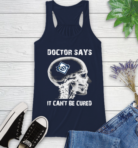 MLB Tampa Bay Rays Baseball Skull It Can't Be Cured Shirt Racerback Tank 8