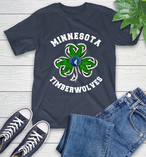 NBA Minnesota Timberwolves Three Leaf Clover St Patrick's Day Basketball Sports T-Shirt 3