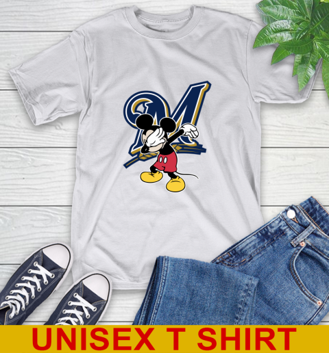 Milwaukee Brewers MLB Baseball Dabbing Mickey Disney Sports T-Shirt 12