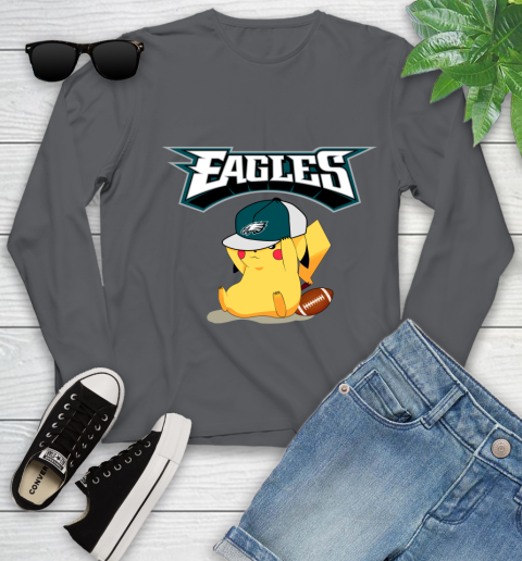 NFL Pikachu Football Sports Philadelphia Eagles Youth Long Sleeve 8