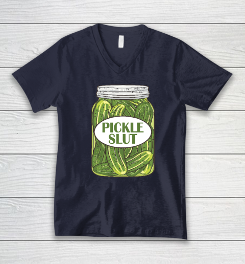 Pickle Slut Who Loves Pickles V-Neck T-Shirt 2