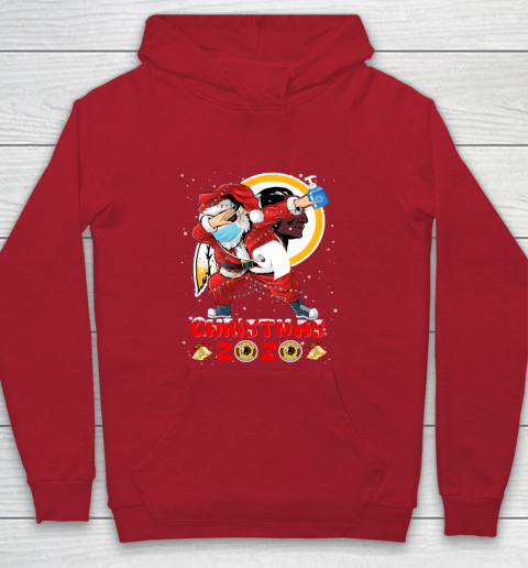 Washington Redskins Funny Santa Claus Dabbing Christmas 2020 NFL Youth Hoodie 7