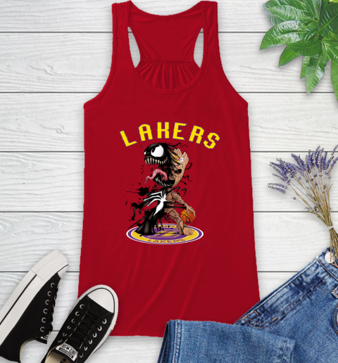 NBA Los Angeles Lakers Basketball Venom Groot Guardians Of The Galaxy Racerback Tank 6