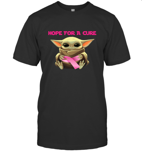 Baby Yoda Star Wars Hope For A Cure Pink Ribbon Breast Cancer Awareness
