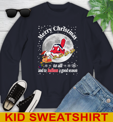 Cleveland Indians Merry Christmas To All And To Indians A Good Season MLB Baseball Sports Youth Sweatshirt 2