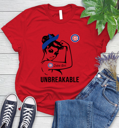 MLB Chicago Cubs Girl Unbreakable Baseball Sports Women's T-Shirt 9