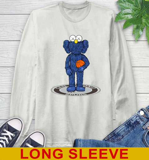 NBA Basketball San Antonio Spurs Kaws Bff Blue Figure Shirt Long Sleeve T-Shirt 12