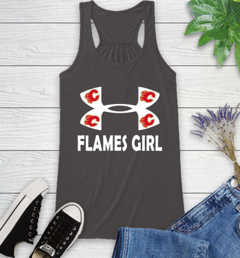 NHL Calgary Flames Girl Under Armour Hockey Sports Racerback Tank 11