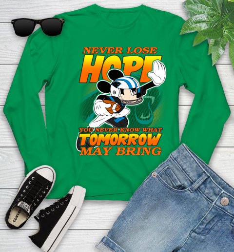 Carolina Panthers NFL Football Mickey Disney Never Lose Hope Youth Long Sleeve 7