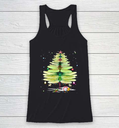 Dragonfly Christmas Tree Lover Gift Xmax Racerback Tank