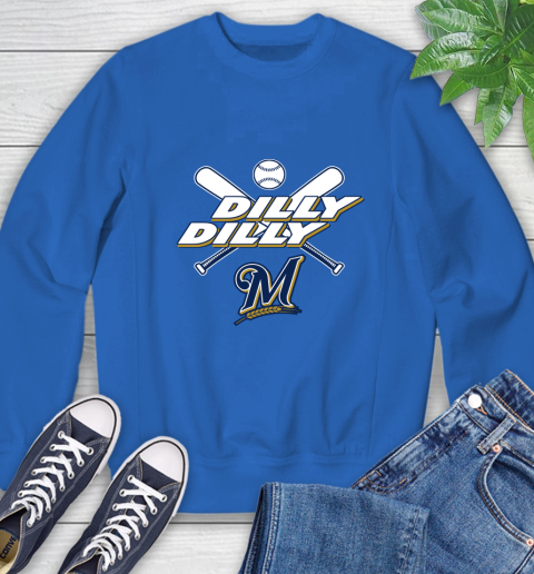 MLB Milwaukee Brewers Dilly Dilly Baseball Sports Sweatshirt 8
