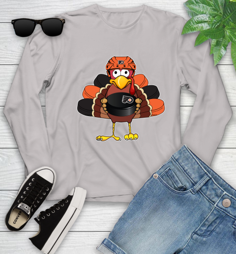 Philadelphia Flyers Turkey Thanksgiving Day Youth Long Sleeve 12