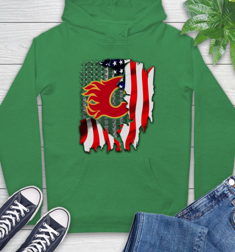 Calgary Flames NHL Hockey American Flag Hoodie 8