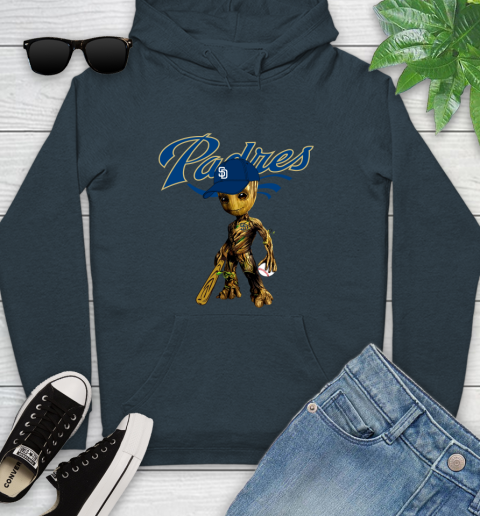 MLB San Diego Padres Groot Guardians Of The Galaxy Baseball Youth Hoodie 8