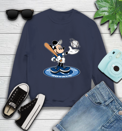 MLB Baseball Kansas City Royals Cheerful Mickey Disney Shirt Sweatshirt 3
