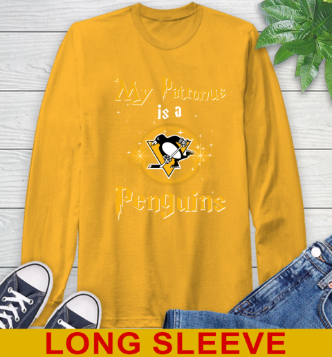 NHL Hockey Harry Potter My Patronus Is A Pittsburgh Penguins Long Sleeve T-Shirt 2