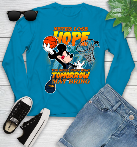 Utah Jazz NBA Basketball Mickey Disney Never Lose Hope Youth Long Sleeve 8