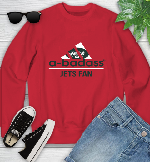 New York Jets NFL Football A Badass Adidas Adoring Fan Sports Youth Sweatshirt 8