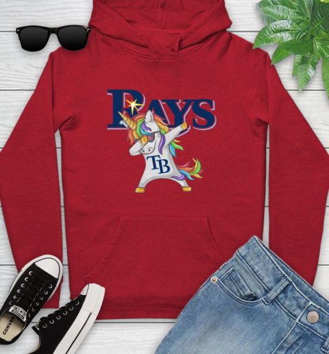 Tampa Bay Rays MLB Baseball Funny Unicorn Dabbing Sports Youth Hoodie 11
