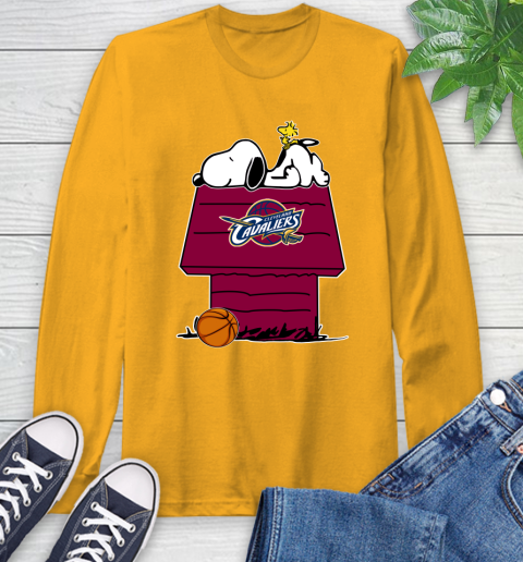 Cleveland Cavaliers NBA Basketball Snoopy Woodstock The Peanuts Movie Long Sleeve T-Shirt 3