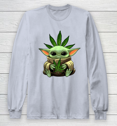 Baby Yoda Hug Marijuana Canabis Long Sleeve T-Shirt 6
