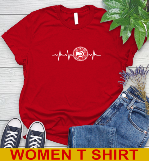 Atlanta Hawks NBA Basketball Heart Beat Shirt Women's T-Shirt 11