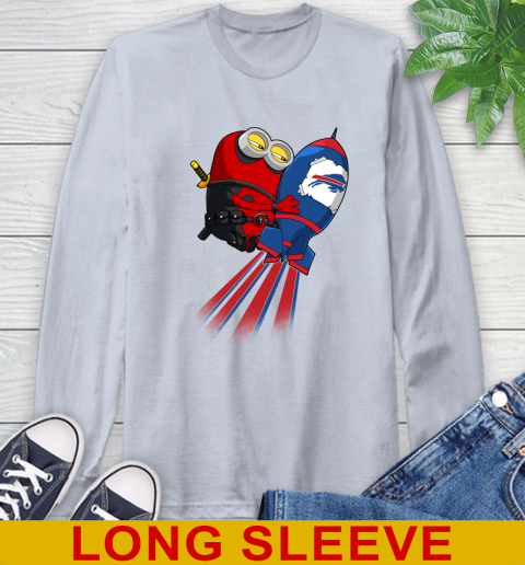 NFL Football Buffalo Bills Deadpool Minion Marvel Shirt Long Sleeve T-Shirt 6