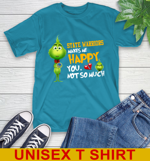 NBA Golden State Warriors Makes Me Happy You Not So Much Grinch Basketball Sports T-Shirt 9