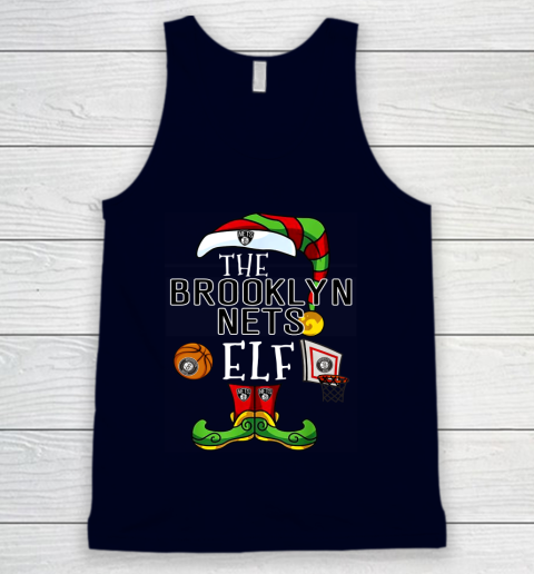 Brooklyn Nets Christmas ELF Funny NBA Tank Top - Image 3