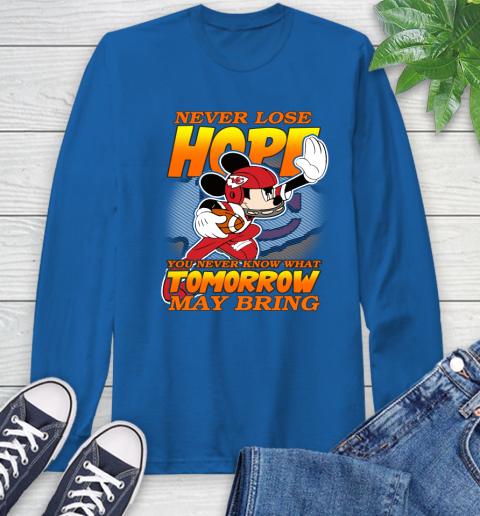 Kansas City Chiefs NFL Football Mickey Disney Never Lose Hope Long Sleeve T-Shirt 10
