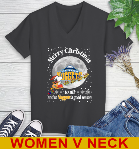 Denver Nuggets Merry Christmas To All And To Nuggets A Good Season NBA Basketball Sports Women's V-Neck T-Shirt 8