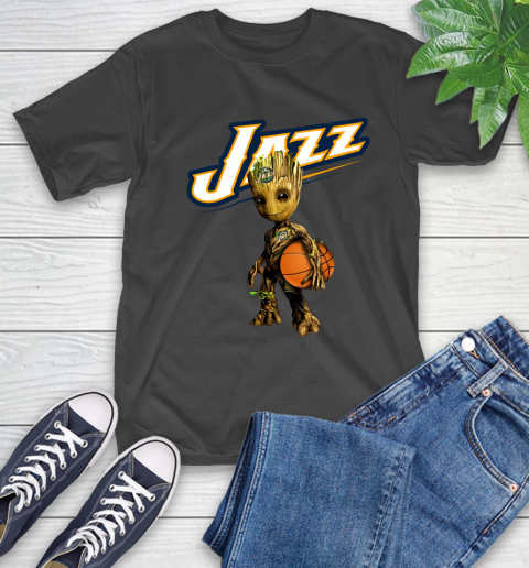 Utah Jazz NBA Basketball Groot Marvel Guardians Of The Galaxy T-Shirt 2
